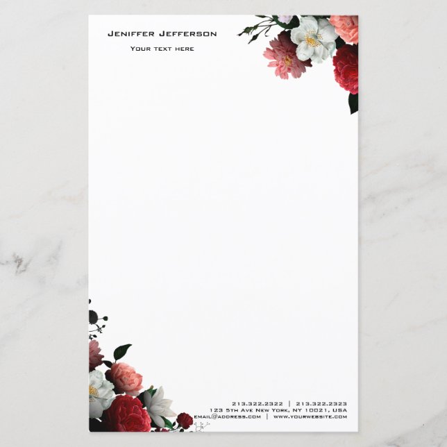 Elegant floral Letterhead (Front)