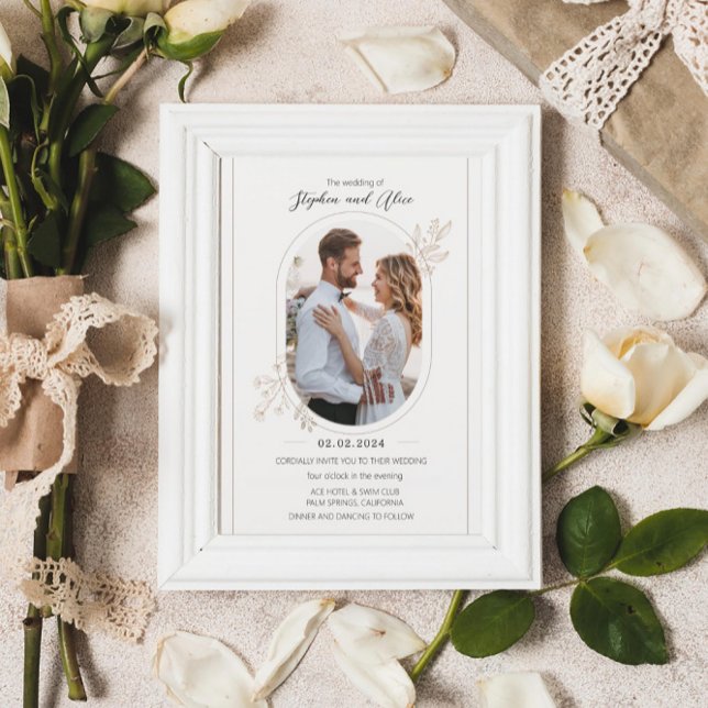 Elegant Floral Light Beige Wedding Invitation (Creator Uploaded)