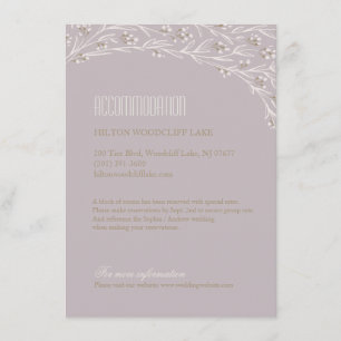 Elegant floral lilac rustic wedding accommodations enclosure card