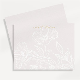 Elegant Floral Line Art Personalized Note Card