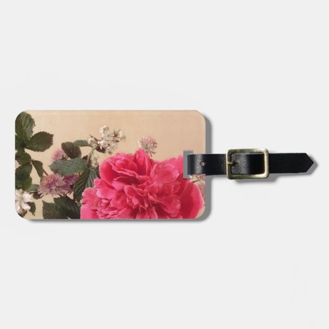 Elegant Floral Luggage Tag (Front Horizontal)