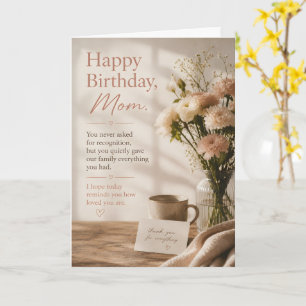 Elegant Floral Luxury Happy Birthday Mum Card