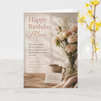 Elegant Floral Luxury Happy Birthday Mum Card