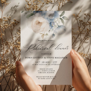 Elegant Floral Luxury Rehearsal Dinner Invitation