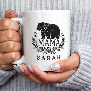 Elegant Floral Mama Bear Floral  Coffee Mug
