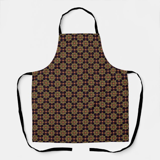Elegant Floral Mandala Pattern Apron (Front)