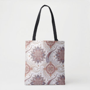 Elegant Floral Mandala Spiritual Design Pattern Tote Bag
