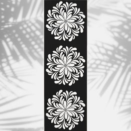Elegant Floral Mandala White and Black Yoga Mat