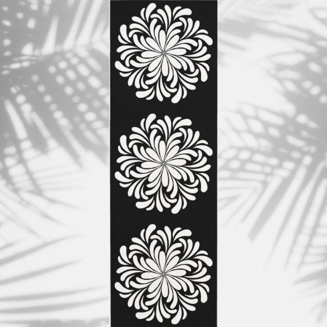 Elegant Floral Mandala White and Black Yoga Mat (Creator Uploaded)