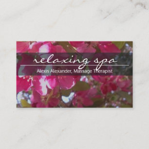 Elegant, Floral, Massage Spa Business Card