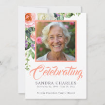 Elegant Floral Memorial Funeral Program
