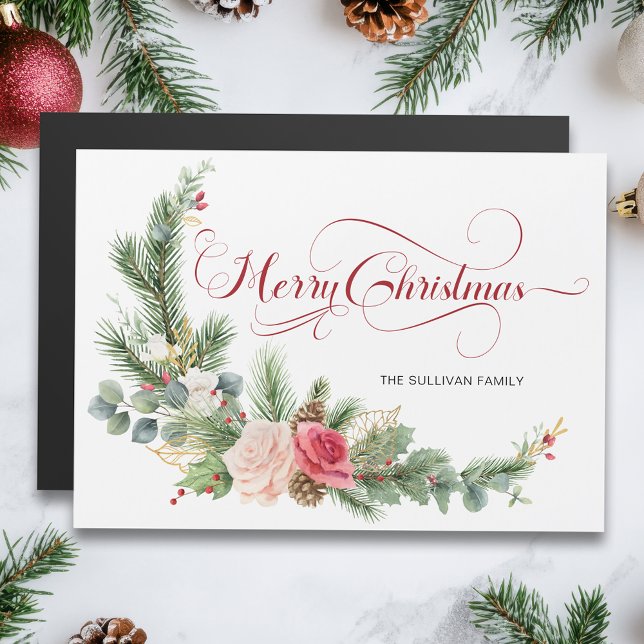 Elegant Floral Merry Christmas Calligraphy (Creator Uploaded)