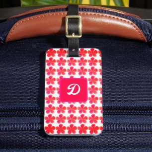 elegant floral modern monogram luggage tag
