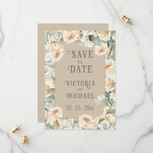 Elegant Floral Modern Wedding Save The Date