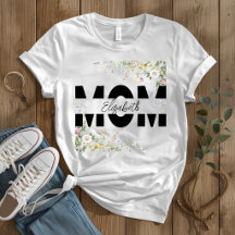 Elegant Floral MOM Personalised T-Shirt