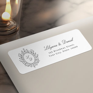 Elegant Floral Monogram Classic Return Address