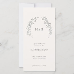 Elegant Floral Monogram Crest Wedding Save The Da Save The Date