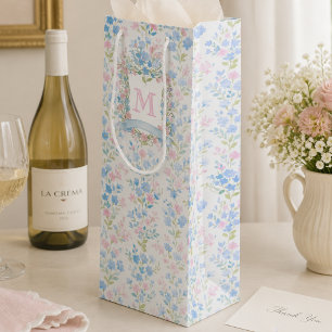 Elegant Floral Monogram Gift Bag