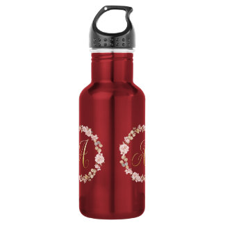 Elegant Floral Monogram Letter A Ceramic Coffee Mu 532 Ml Water Bottle