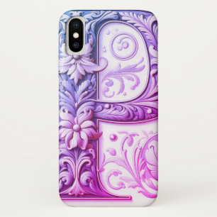 Elegant Floral Monogram Letter "P" Art Print Case-Mate iPhone Case