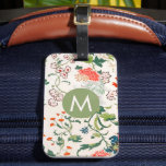 Elegant Floral Monogram Luggage Tag<br><div class="desc">Stylish garden floral all-over print pattern with monogram initial. A perfect custom gift or accessory.</div>