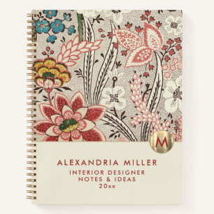 Elegant Floral Monogram Notebook