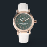 Elegant Floral Monogram  Personalized couple Name  Watch<br><div class="desc">Elegant Floral Monogram Personalized couple Name Add a touch of timeless elegance with this stunning women’s watch, featuring a white background, red numbers, and a delicate floral monogram. Designed for those who appreciate sophisticated and feminine accessories, this custom monogrammed name wristwatch is the perfect blend of style and sentiment. Perfect...</div>