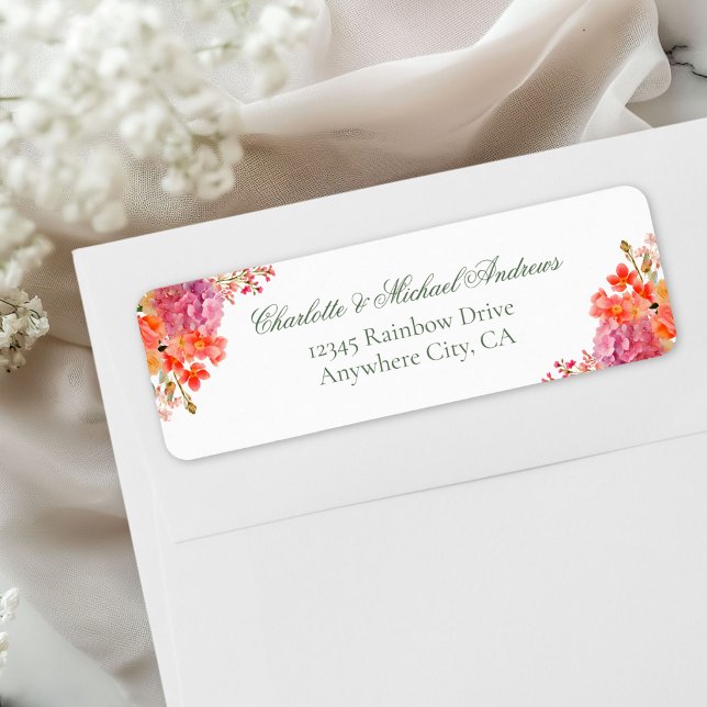  Elegant Floral Monogram Script Wedding  (Elegant Floral Monogram Script Wedding Label)