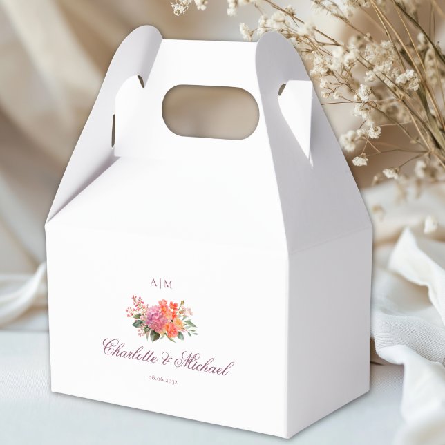  Elegant Floral Monogram Script Wedding Favour Box (Elegant Floral Monogram Script Wedding Favor Boxes)
