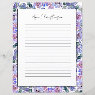 Elegant Floral Monogram Stationery Paper