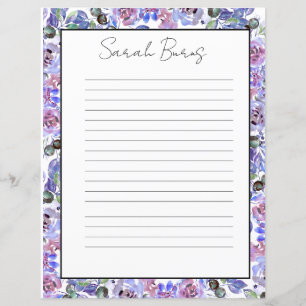 Elegant Floral Monogram Stationery Paper