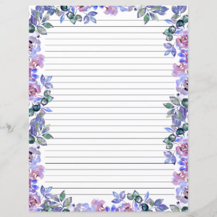 Elegant Floral Monogram Stationery Paper