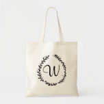 Elegant Floral Monogram Tote<br><div class="desc">Elegant monogram design that be customised with your initial. Check the Spotted Olive store for more great personalised gifts!</div>