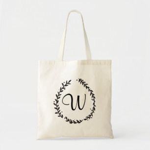 Elegant Floral Monogram Tote Bag