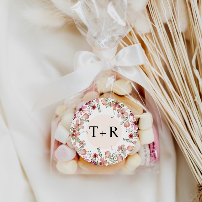 Elegant Floral Monogram Wedding Envelope Stickers (Creator Uploaded)