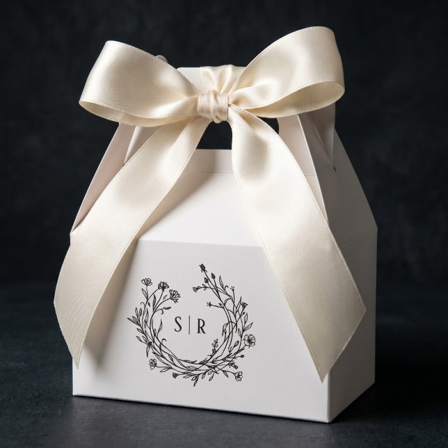 Elegant Floral Monogram Wedding Guest Favour Boxes (Creator Uploaded)