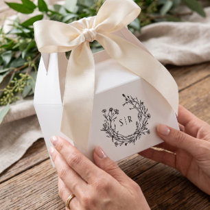 Elegant Floral Monogram Wedding Guest Favour Boxes
