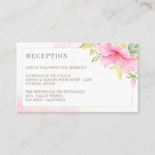 Elegant Floral Monogram Wedding Reception Enclosure Card