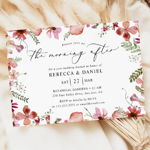 Elegant Floral Morning After Wedding Brunch Invitation