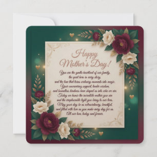 Elegant Floral Mother’s Day Greeting Holiday Card