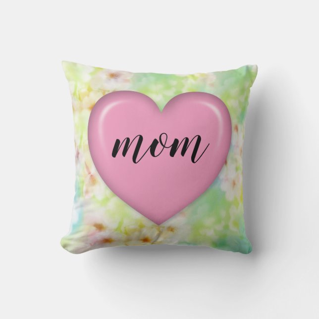 Elegant Floral Mother’s Day Pillow (Front)