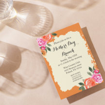Elegant Floral Mother's Day Brunch Invitation