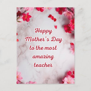 Elegant Floral Mother's Day Card for Teacher