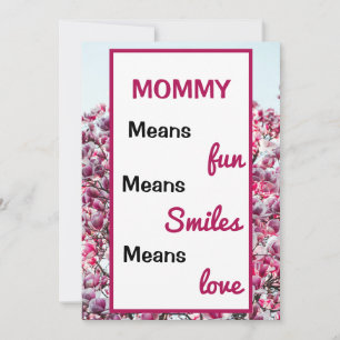 Elegant floral mothers day pink flower holiday card