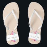 Elegant Floral Mr & Mrs Wedding | Flip Flops<br><div class="desc">For further customisation, please click the "Customise" button and use our design tool to modify this template. If the options are available, you may change text and image by simply clicking on "Edit/Remove Text or Image Here" and add your own. If you wish to have this design added to a...</div>