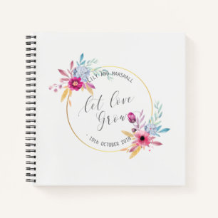 Elegant Floral Mr & Mrs Wedding Guestbook Notebook