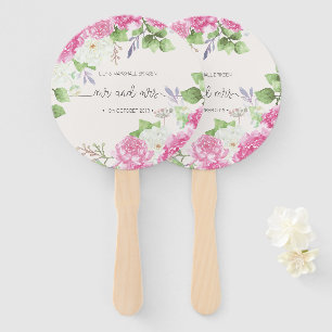 Elegant Floral Mr & Mrs Wedding   Hand Fans