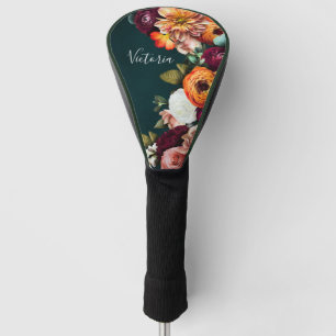 Elegant Floral Name Script Customised Golf Head Cover