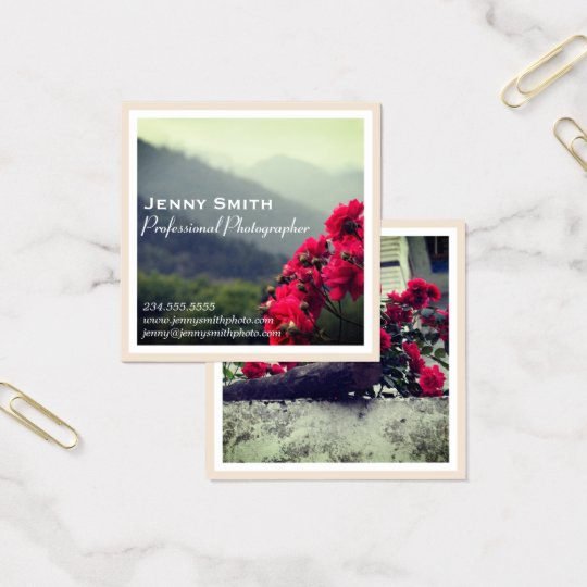 Elegant Floral Nature Photography Business Card