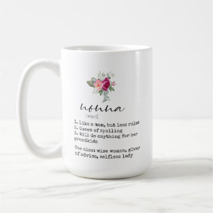 Elegant Floral Nonna Definition 15oz Coffee Mug